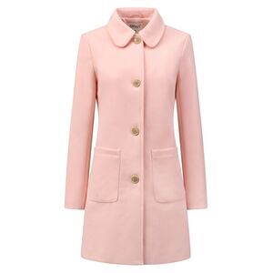 Turn Down Collar Single Breasted Winter Outwear Trench Coat Pink